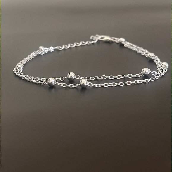 Double Layered Silver Anklet/Bracelet - Picture 3 of 4